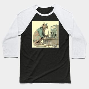 Futuristic Bio Machine Cyborg Future Cat Baseball T-Shirt